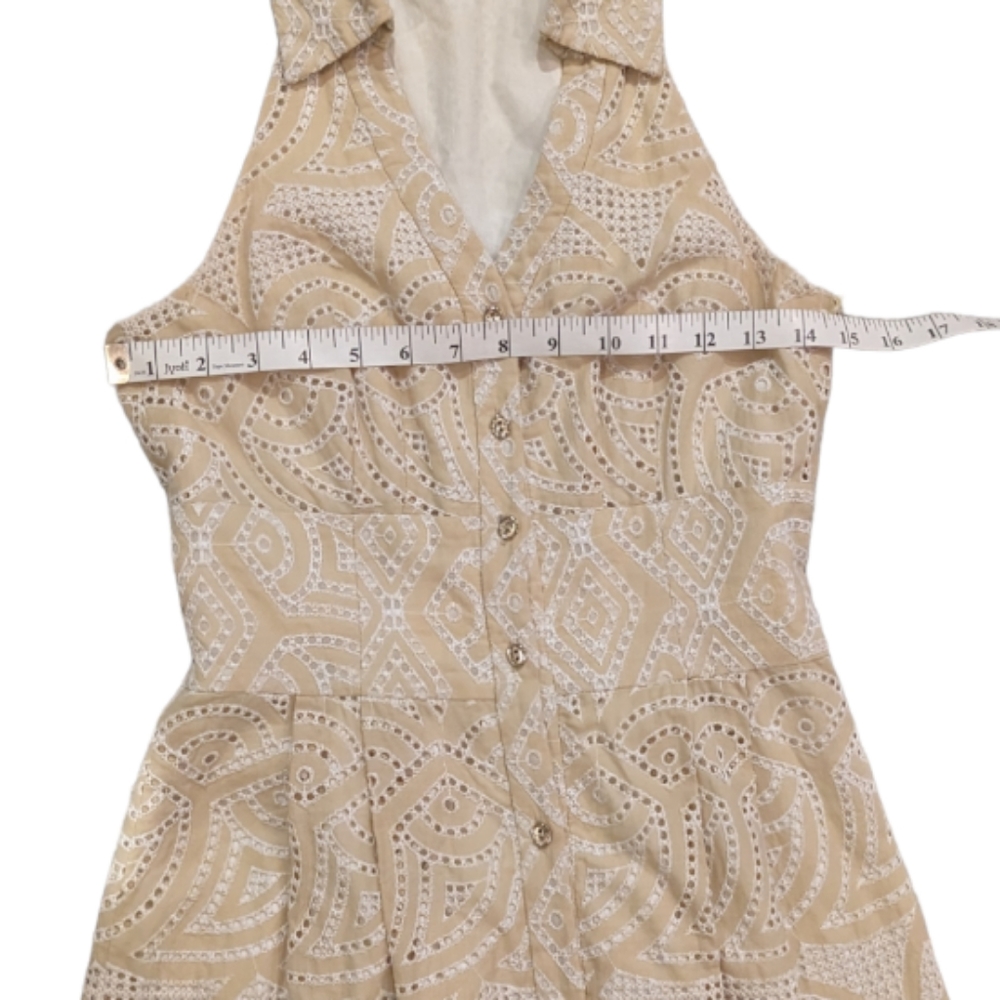 Antonio Melani Eyelet Lace Button Down Dress Size 0 - Picture 7 of 13